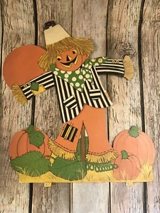 3er Set selten Vintage Beistle Herbst Vogelscheuche Maisstiel Kürbis Tisch Mittelstück - Bild 1 von 7
