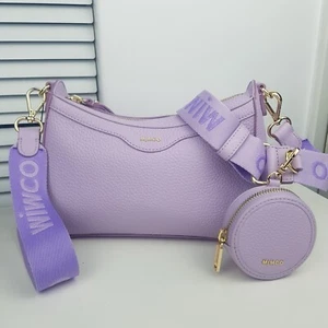 Mimco Jett Crossbody Combo Bag Lavender Coin Purse Wide Webbing Strap - Picture 1 of 10