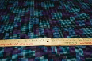 Blue & Purples Graphic Dot Design Cotton Fabric Sewing Quilting 36 " x 44 " - Picture 1 of 2