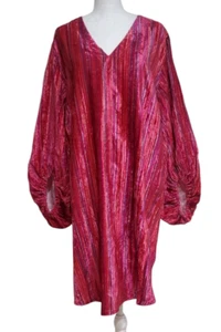 Uncle Frank Rasberry Striped Velvet Dress Size Medium NWT - Picture 1 of 6