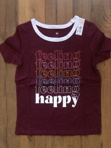 Girls SO Favorite Ringer Feeling Happy Graphic Tee Size XS 6/6X - Picture 1 of 2