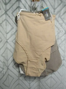 New Secret Treasures 3 Piece Panties Hipster Size 11 White Brown Tan Side Lace - Picture 1 of 3