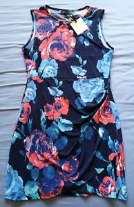 QED London Women's Navy Floral Dress Size 16 New With Defects - Picture 1 of 6