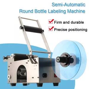 Etichettatrice semiautomatica per bottiglie rotonde MT-50 stampante elettrica scorrimento - Foto 1 di 15