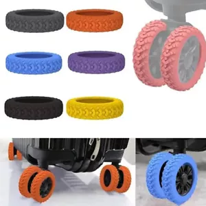 8x Luggage Wheel Covers Suitcase Wheel Protector Silicone Luggage Wheel Covers - Picture 1 of 34