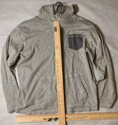 Airwalk Grey Hoodie Men’s Medium Pullover Sweatshirt Brown Front Pocket Casual - Image 1 of 4