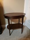 Very Rare Antique Mersman Two Tier Oval Table Mahogany Finish By Mersman # 7327