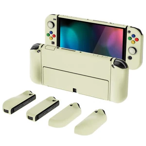 Funda protectora delgada PlayVital AlterGrips para Switch OLED amarillo antiguo - Imagen 1 de 10