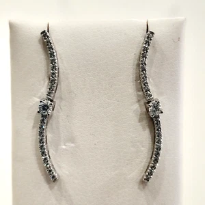 Orecchini pendenti zirconati oro bianco 18kt grammi 3,00 - Imagen 1 de 2