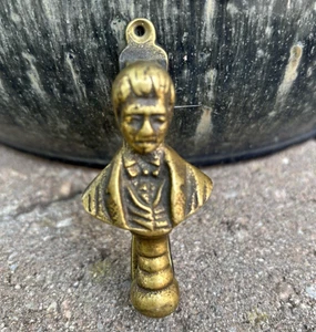 Victorian Man Small Metal Figural Antique Brass Door Knocker - Picture 1 of 16