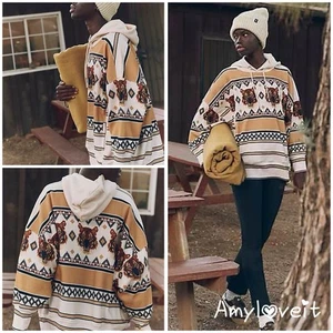 Free People Movement Sprint To The Finish Printed Hoodie Size Medium New - Picture 1 of 7