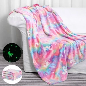 Glow in The Dark Blanket Unicorns Gifts for Girls,Toys for 2 3 4 5 6 7 8 9 10... - Picture 1 of 7