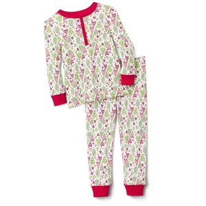 AMERICAN GIRL Hearts and Pines Henley 2 Piece Holiday Pajamas Girls Size 16 - Picture 1 of 8