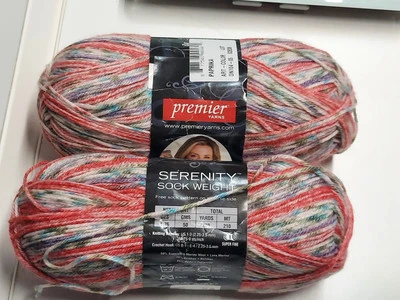 Premier Serenity  SOCK Weight Yarn, 50 gr ea. PAPRIKA (Set of 2) - Image 1 of 4