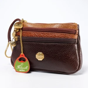 Cartera de Colección Fontanelli by Reco's Tri-Color Cuero Texturizado Cremallera Cambiar Nueva con Etiquetas - Imagen 1 de 7