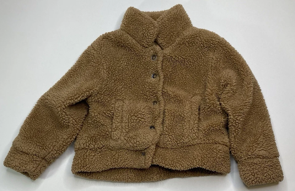 Chaqueta borrosa marrón Jessica Simpson para niñas 4t Foto 1 de 3