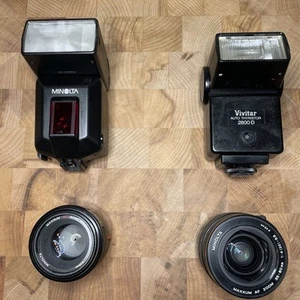 Minolta Lens Lot Maxxum AF 50mm AF zoom 2800-D 3600-HS - Picture 1 of 8