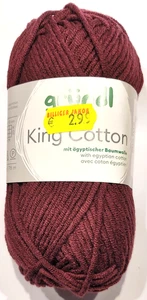 Gründl King Cotton burgundy Farbe: 3360-42 50g 78m 55% Polyacryl, 45% Baumwolle - Bild 1 von 4