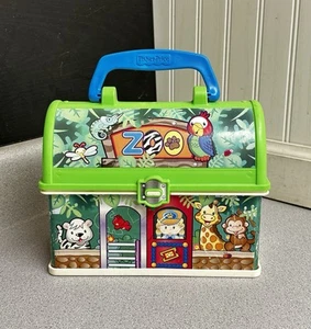 Lonchera Fisher Price Little People On the Go 2008 tema zoológico solo estuche de transporte - Imagen 1 de 5