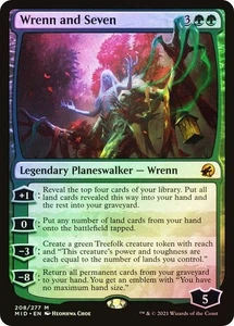 MTG Innistrad: Midnight Hunt Wrenn And Seven & Emblem x1 Foil Mythic NM/M - Picture 1 of 2