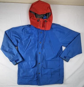 Chaqueta De Colección Columbia Para Hombres Grande Azul/Rojo Con Capucha GORE TEX Parka Lluvia Senderismo Años 80 - Imagen 1 de 9