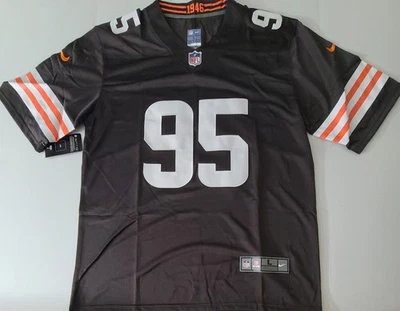 Jersey para hombre Myles Garrett Browns marrón cosido Foto 1 de 2