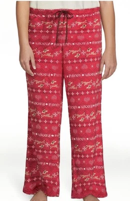 Pantalón de dormir Rudolph The Red Nosed Reindeer para mujer con bolsillos talla 2X- Nuevo Foto 1 de 2