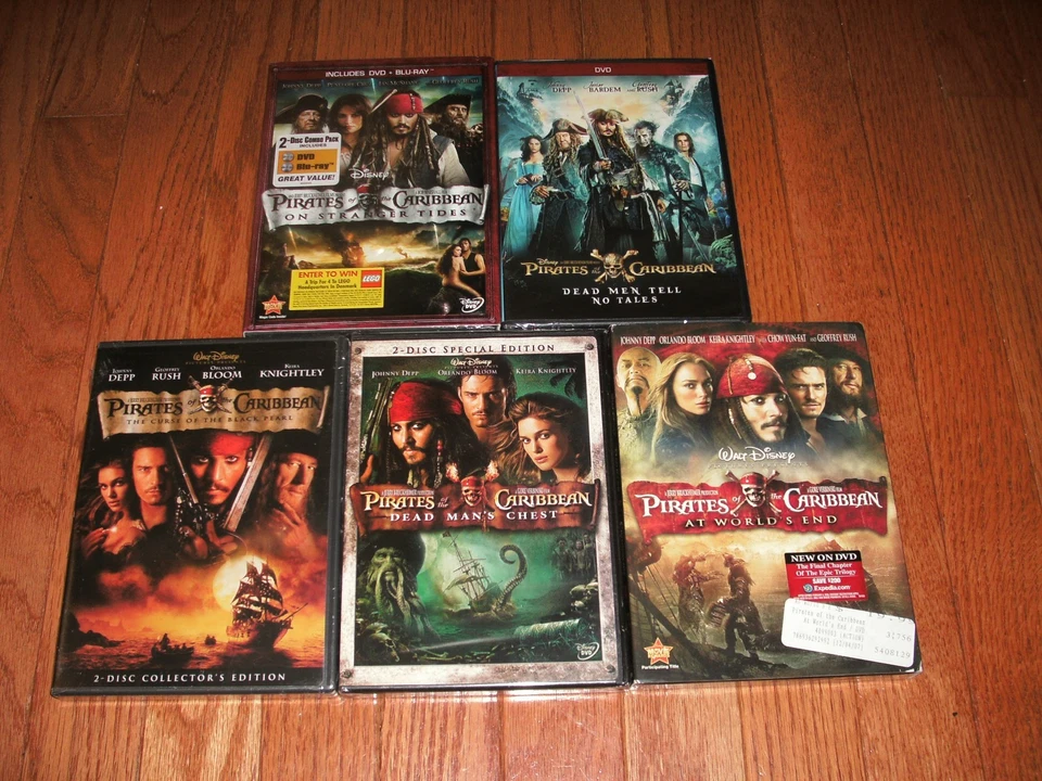 Brand New Sealed. Disneys Pirates of the Caribbean movie set on DVD. Johnny Depp — 第 1/1 张图片