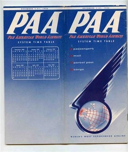Pan American World Airways System Time Table December 1, 1956 - Picture 1 of 1