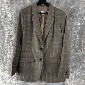 A New Day Gr. 16 Karo Stretch Karriere Blazer Jacke Kerb Knopf Langarm - Bild 1 von 9