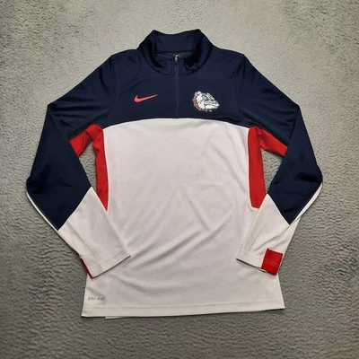 Nike Gonzaga Bulldogs 1/4 Zip Pullover Men’s Small Blue White Dri-Fit Shirt - Image 1 of 4