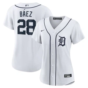 Javier Baez Detroit Tigers Nike Women's Home Replica Player Jersey - White LG - Picture 1 of 4