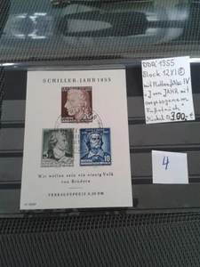 Briefmarken DDR Block 12 mit Plattenfehler XI  Schiller 1955 - Bild 1 von 3