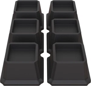 6 pcs Bed Risers 2 inch Heavy Duty Furniture Risers Up to 6000 Lbs Black - Picture 1 of 18
