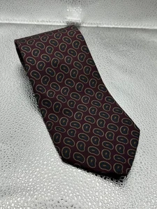 Brooks Brothers Tie Mens Paisley Burgundy Blue Silk Made in USA Classic Necktie - Picture 1 of 3