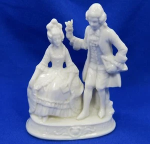 Rare Capodimonte Porcelain Figurine Victorian Couple Courting - Early Crown N - Picture 1 of 7