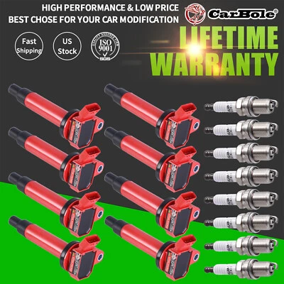 For 2001-2006 Lexus LS430 GS430 V8 4.3L 8X Ignition Coil+Iridium Spark Plug Pack - Image 1 of 4