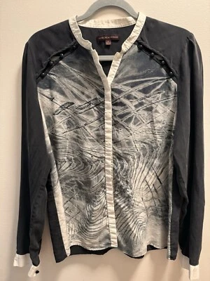 Блузка с длинным рукавом Marchesa Voyage 100% шелк размер 12 - Изображение 1 из 4