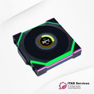LIAN LI 12RSLLCD1W1B BLACK UNI SL Wireless LCD 120mm Reverse ARGB Fan *READ* - Photo 1/1