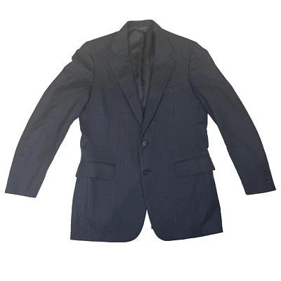 Cricketeer Men’s Sport Coat Blazer 42R – 100% Pure Wool – Charcoal Pinstripe 2-B - Image 1 of 4