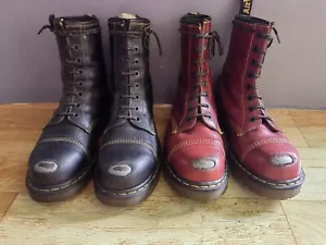COMBO ONLY DR MARTENS 2A42 SIZE 9UK ULTRA RARE VINTAGE FREE GIFT 3i MAROON - Picture 1 of 9