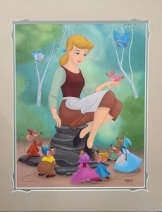 Disney Cenerentola & Her Friends Alex Maher cornice arte stampa opaca 14x18 FIRMATA - Foto 1 di 3