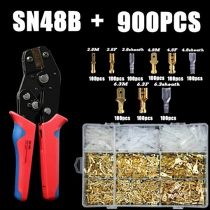 900x Assortment Terminals Electrical Wire Crimp Connectors Kit Male Female Spade - Picture 1 of 12