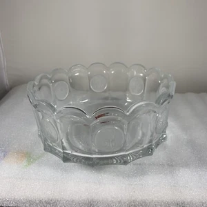 Fostoria Frosted Coin Clear Glass Bowl 7 3/8" Avon 91st Anniversary 1977 - Picture 1 of 6