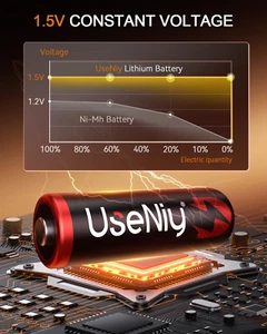 Rechargeable Lithium Batteries AA 8 Pack with Charger 1.5V Rechargeable AA Ba... - Picture 1 of 12