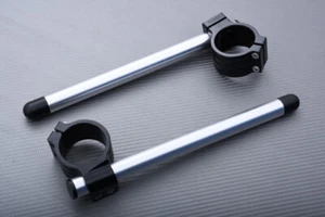 Black- Alu Pair of Clip Ons Handlebars 43 mm HONDA CB900F HORNET 900 2002-2006 - Picture 1 of 4