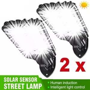 9000w Solar Street 2pc LED Light Motion Sensor Remote Outdoor Garden Flood Lamp - Picture 1 of 13
