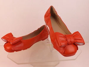 NUEVO EN CAJA TORY BURCH CUERO NARANJA DIVINO ARCO DRIVER DORADO REVA BALLET PISOS 8.5 - Imagen 1 de 12