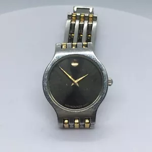 Movado Esperanza esfera negra plateada oro cristal zafiro 84 25 8114 - Imagen 1 de 7