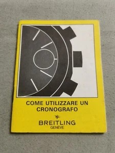 Breitling seltenes Vintage Booklet für Chrono Modelle italienische Sprache 60/70er Jahre Nos - Bild 1 von 9